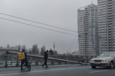 Упал столб