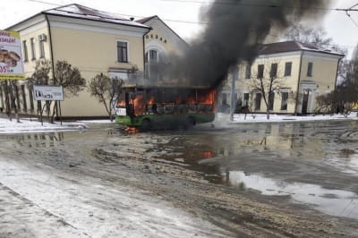 Згорівший автобус