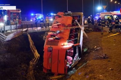 В Польше масштабная авария рейсового автобуса