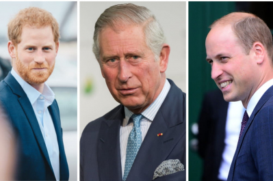 Принц Гарри, принц Чарльз и принц Уильям 
