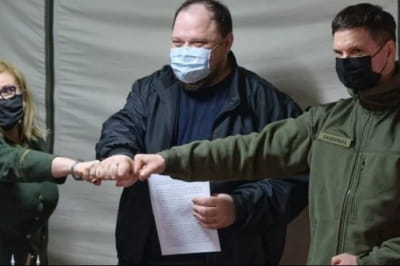 Заступник голови ВР Руслан Стефанчук з представниками Сеймів Польщі та Литви під час зустрічі на Донбасі