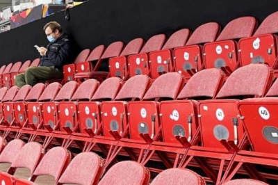 Єдиний уболівальник на хокейному матчі Росія – Білорусь