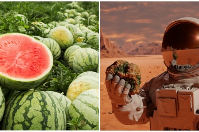 Кавуни та астронавт на Марсі