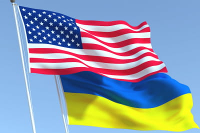 Державні стяги України та США