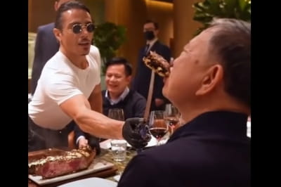 Министр общественной безопасности Вьетнама То Лам в лондонском ресторане Nsur-Et