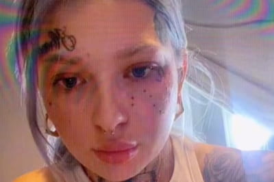 Девушка сделала себе "временную" татуировку на лице