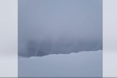 Снежные фонтаны в Карпатах