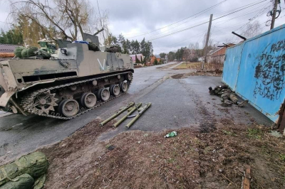 Разбитые российские войска в Гостомеле