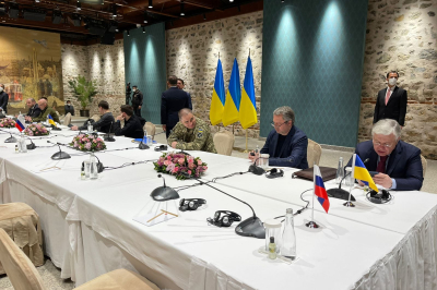 Представители украинской делегации: Д. Арахамия, А. Резников, А. Костин, Р. Умеров, М. Подоляк, М. Точицкий, К. Тимошенко