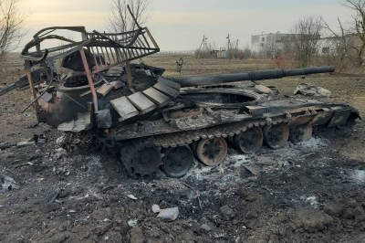 знищений російський танк