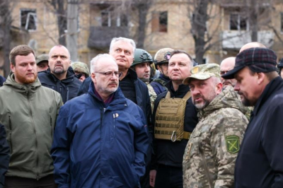 Президенты Польши и стран Балтии посетили Бородянку