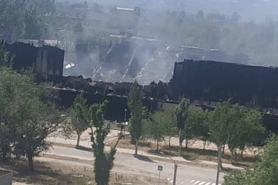 Знищений Льодовий палац у Сєвєродонецьку