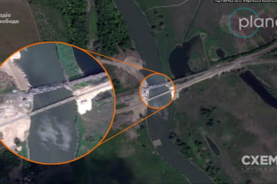 строительство переправы в районе Купянска