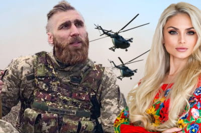 Армієць ЗСУ Павло Вишебаба і ведуча Марія Скібінська
