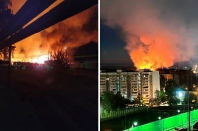 Пожежа у військовій частині біля москви