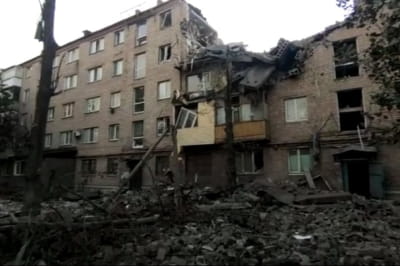 рашисты обстреляли Бахмут из авиации