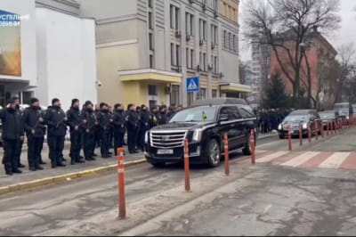 Прощание с погибшим руководством МВД