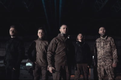 группа "Антитела"; на съемках клипа "Фортеця Бахмут"