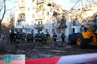 Удар по пятиэтажке в Запорожье