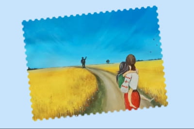 ескіз поштової марки до Дня захисту дітей