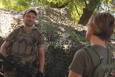боец "Джонни" и Ольга Калиновская