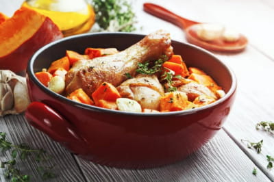 курячі гомілки з гарбузом