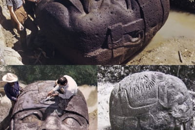 Колосальні кам'яні голови ольмеків. Вважається, що ольмеки, перша велика цивілізація Мезоамерики, процвітали у Веракрусі та Табаско з 1200 по 400 рр. до н.е. і таємничим чином зникли в 4 столітті до н.е.