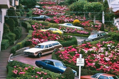 Ломбард-стрит в Сан-Франциско, 1975 год