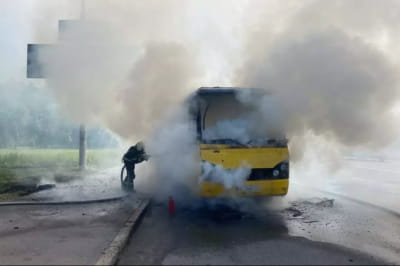 У Києві горіла маршрутка