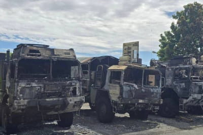 росія спалила техніку в Німеччині