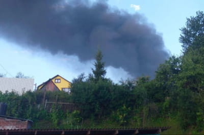 Дим від вибуху в Сергієвому Посаді