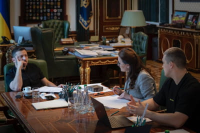 Владимир Зеленский, Юлия Свириденко и Михаил Федоров