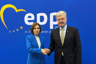 Майя Санду и Петр Порошенко