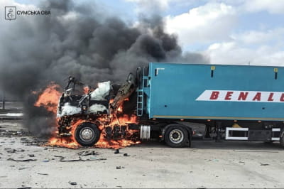 рф обстріляла зерновоз на Сумщині