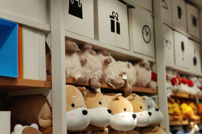 Мʼякі іграшки у магазині