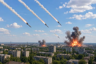 Росіяни атакували ракетами Кривий Ріг, візуалізація