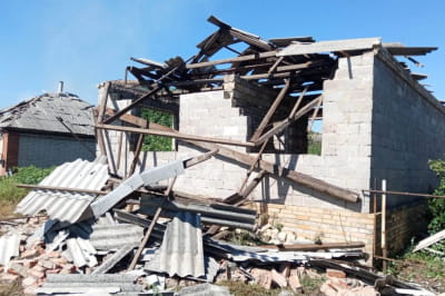 Наслідки удару двома ФАБ-250 по Билбасівці