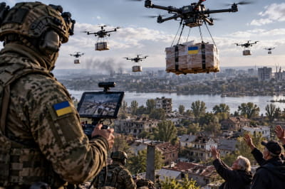 Українські військові дронами доставили гуманітарну допомогу в окуповані Олешки