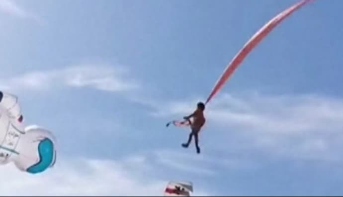 Ребенка унесло в небо воздушным змеем