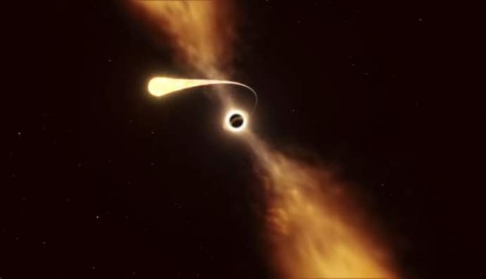 Черная дыра и звезда