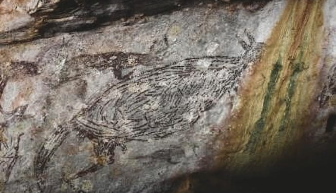 Наскальний малюнок з кенгуру