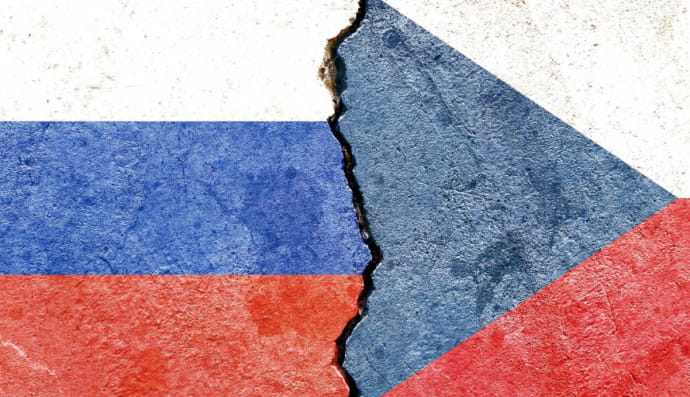 Флаги России и Чехии
