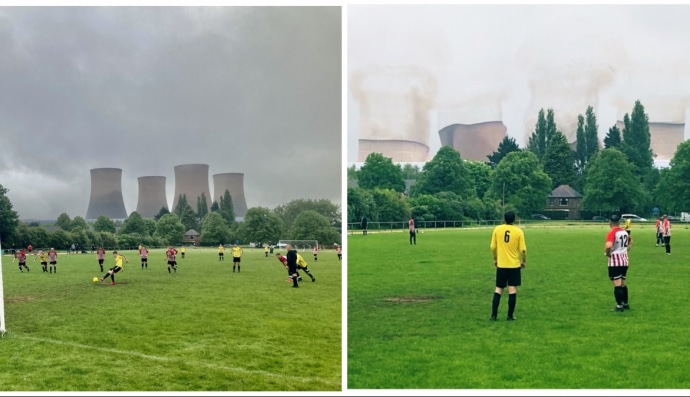 Перерваний футбольний матч через контрольований вибух на території історичної ТЕЦ Раглі