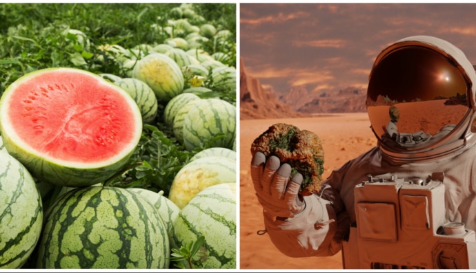 Кавуни та астронавт на Марсі