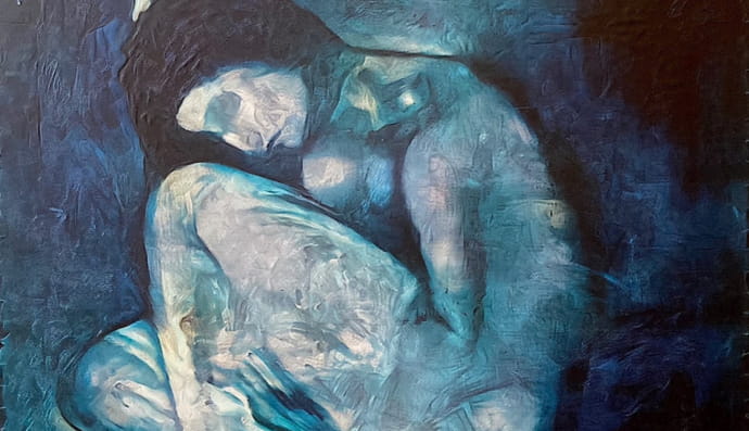 Скрытое изображение голой женщины под картиной Пикассо