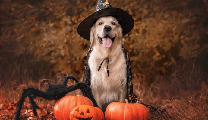 Собака на Хэллоуин