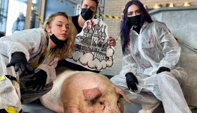 Татуювання на живій свині