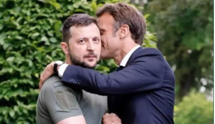 меми про візит Макрона, Шольца і Драґі в Україну