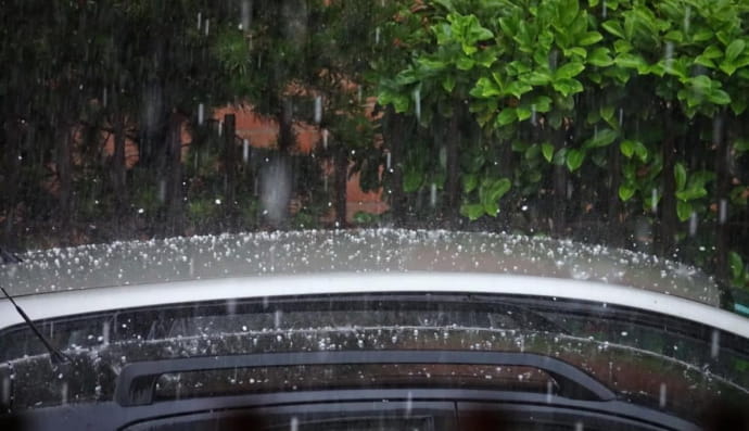 гроза, град