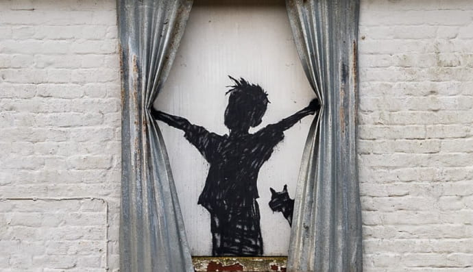 графити Бенкси "Morning"